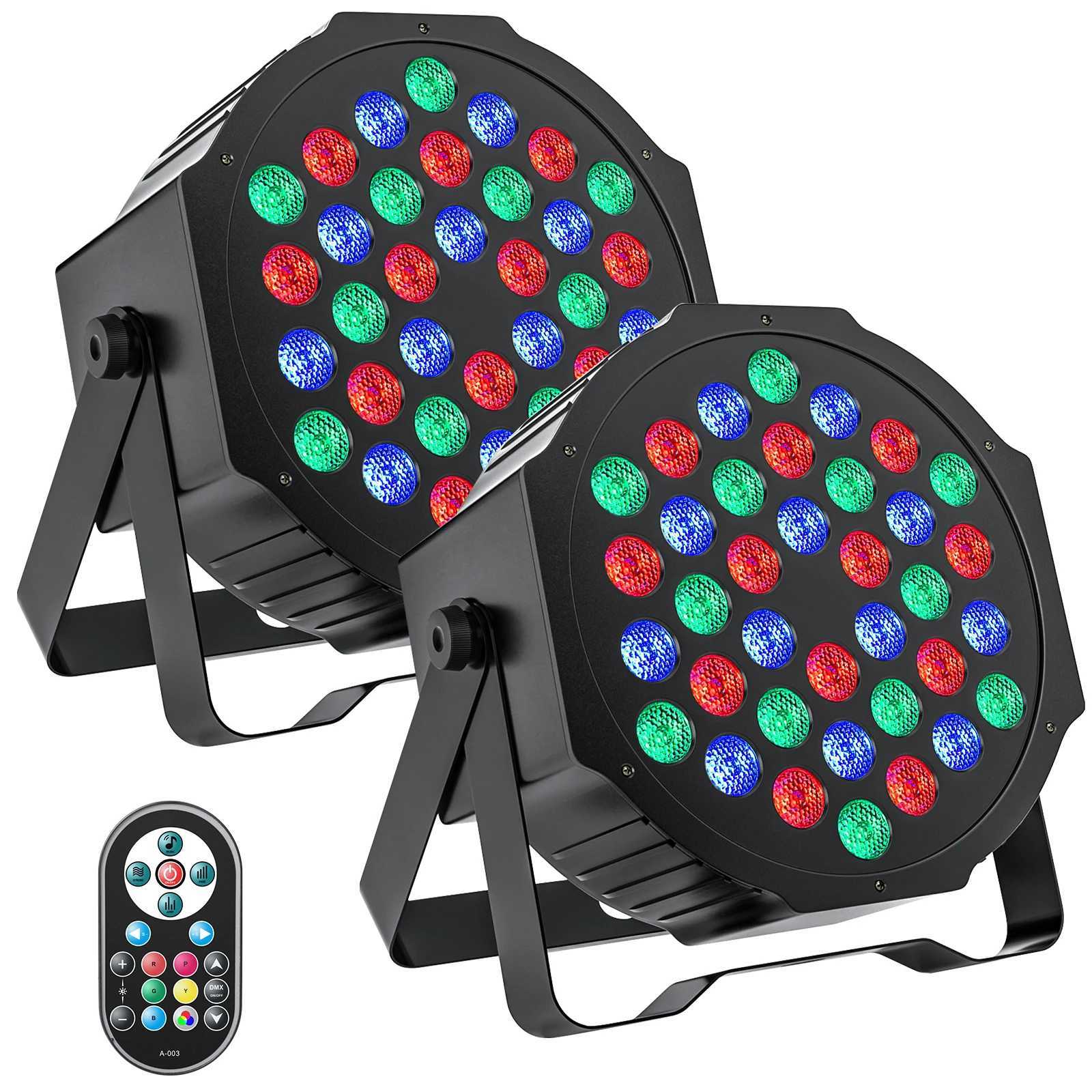 Fieryzeal 2PCS/4PCS LED Par Light RGBW DMX Stage Flat Par Lighting Effect DJ Disco Party Bar Wedding Birthday Show Lights XJ250527