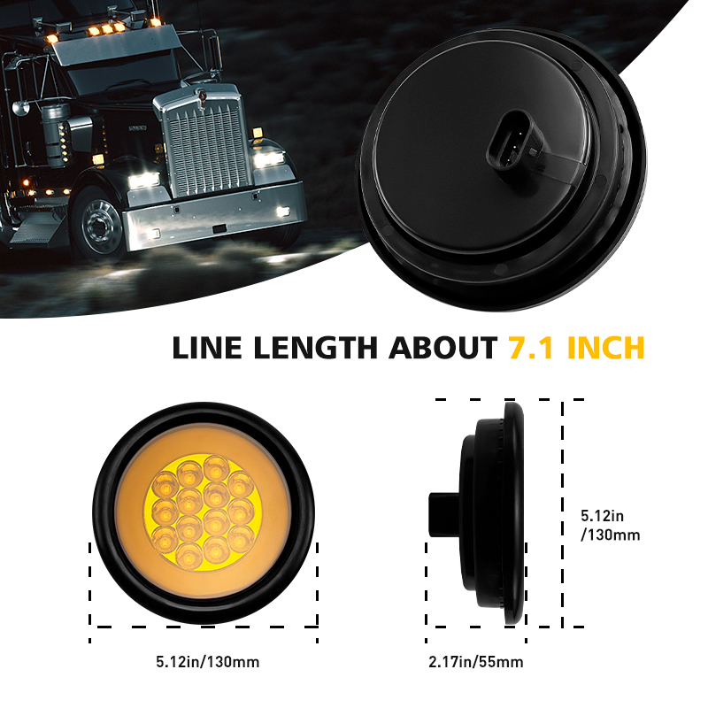 Modified light 4 inch tail light truck tail light LED truck tail light universal for all kinds of cars with waterproof socket voltage is 12-24V waterp