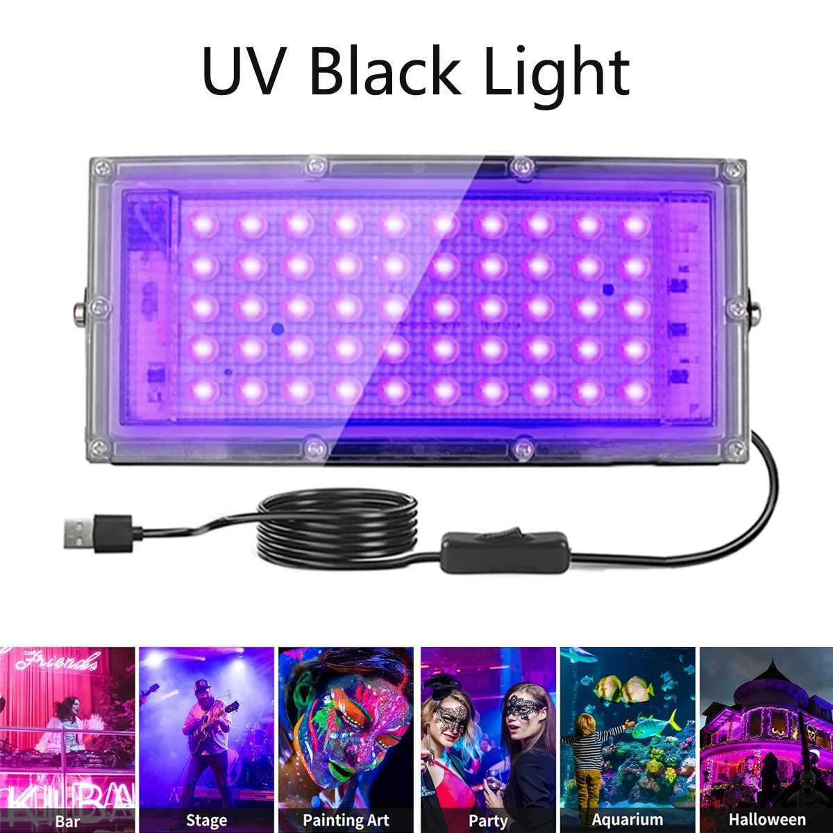 UV Black light LED 5V USB switch stage light Black light Floodlight Disco party stage fluorescenceXJ250527