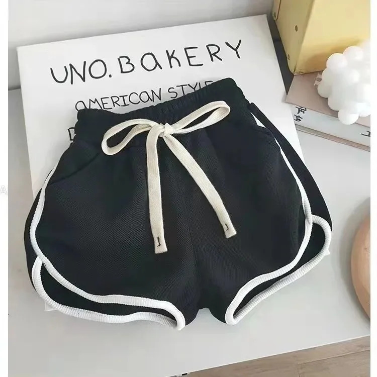 Korean Childrens Shorts Summer Baby Cool Sports Pants Casual Solid Color Girls Clothing 250527