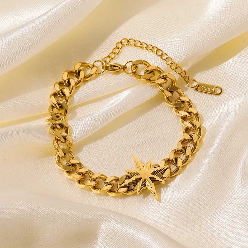 EILIECK 316L Stainless Steel Gold Color Bracelet for Women Simple Style Link Chain Bangle Trendy Fashion Non-fading Jewelry Gift W250526