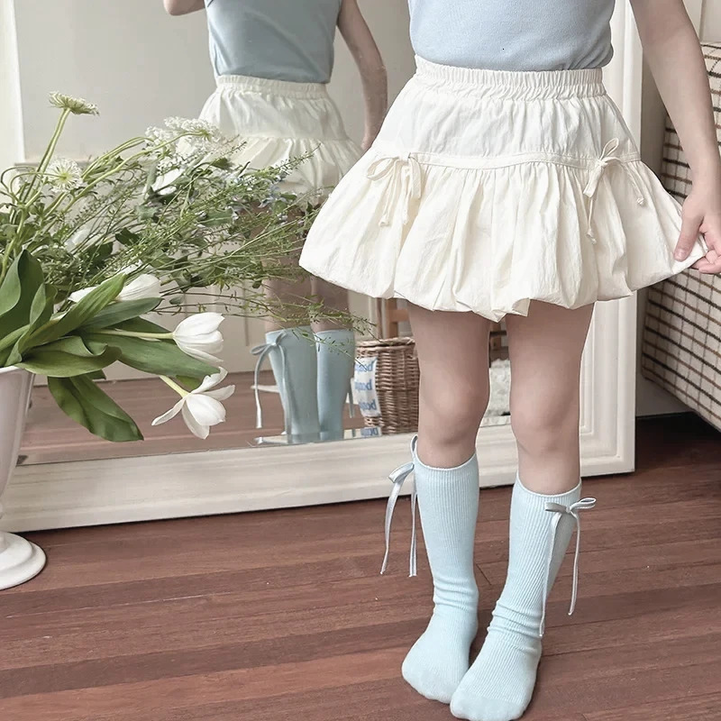 Girls Flower Bud Half Body Skirt Summer Trendy Childrens Sweet and Cute Bow Short 250527