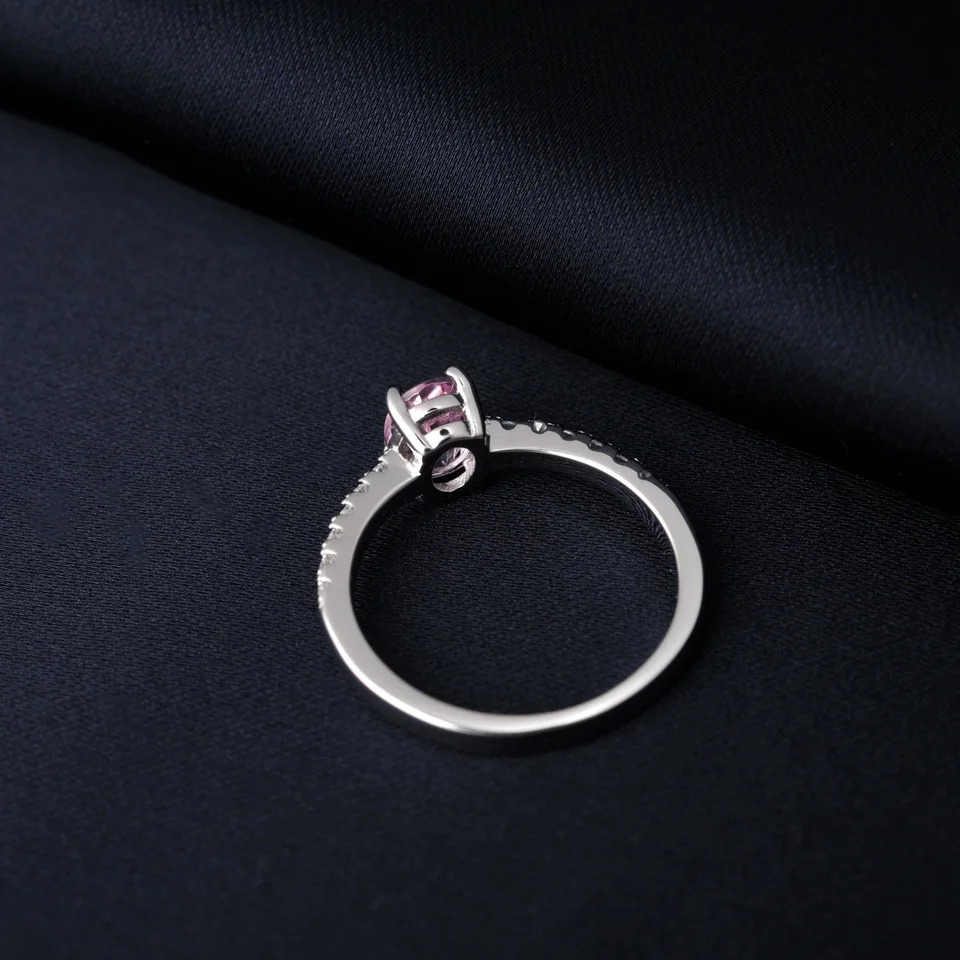 Potiy Genuine Natural Oval Pink Topaz 925 Sterling Silver Solitaire Ring for Woman Fashion Gemstone Fine Jewelry Wedding 250519