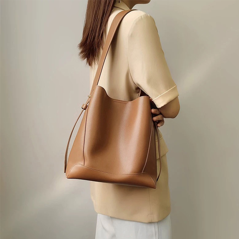2Styles Fashion Women's Suede Bucket Bag Handbag and Shiny Shoulder Bag Purse Cosmetic Bags