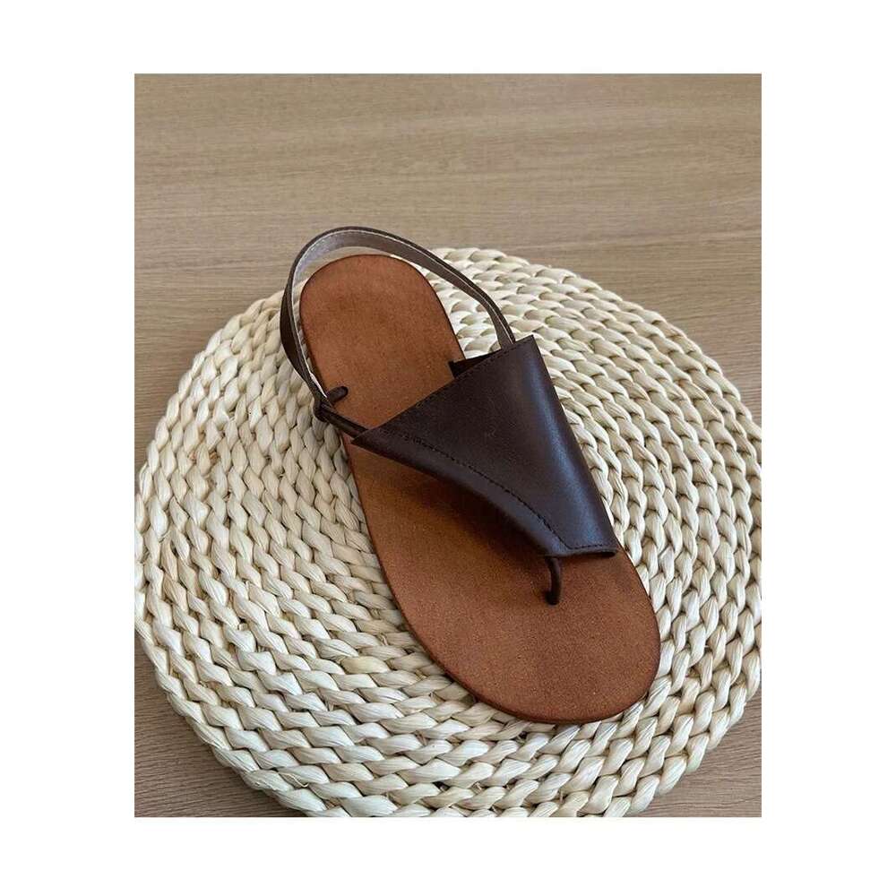 French Style Niche Post Flat Roman Sandals for Women 2025 Summer New Open Toe Outdoor Slippers