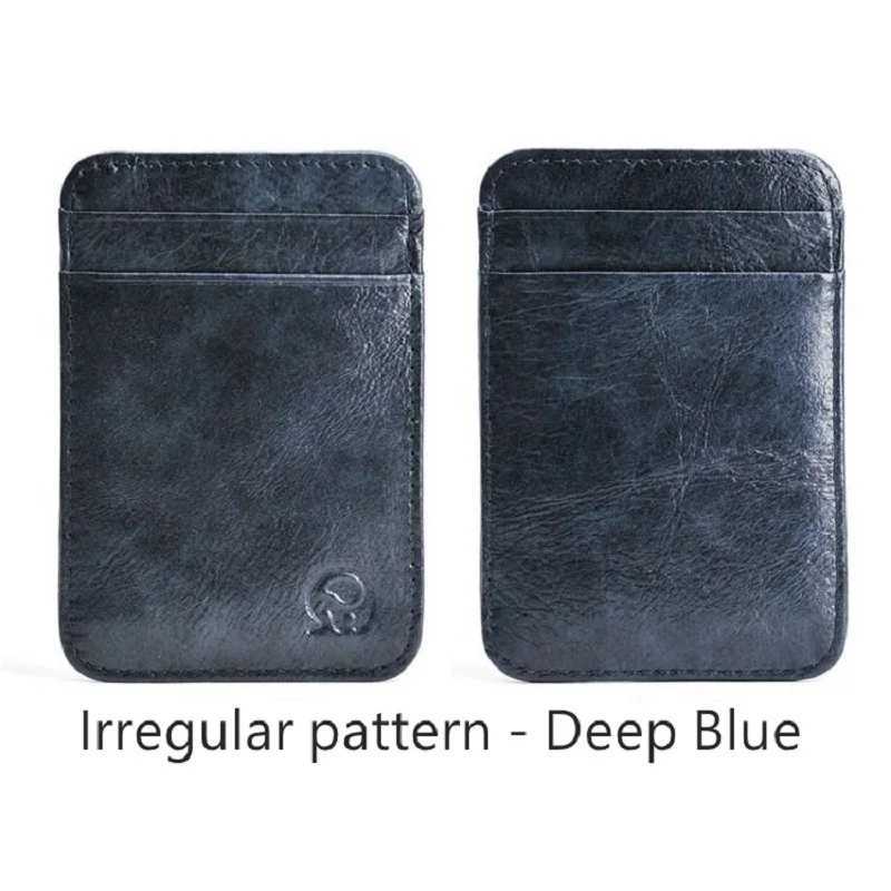 Wholesale Genuine Leather Convenient ID Pocket Bank Case Vintage Thin Card Wallet Men Cash Bag Slim Bus Card Holder Z250527