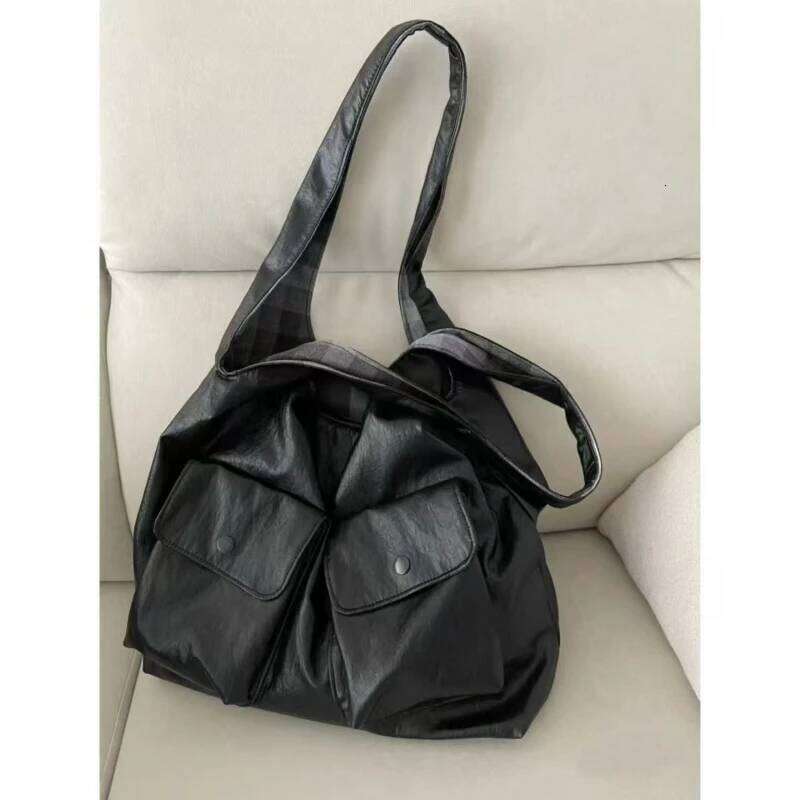 Bags Women Euro-America Style Solid Black High-Capacity Shoulder Bag Handbag Office Lady
