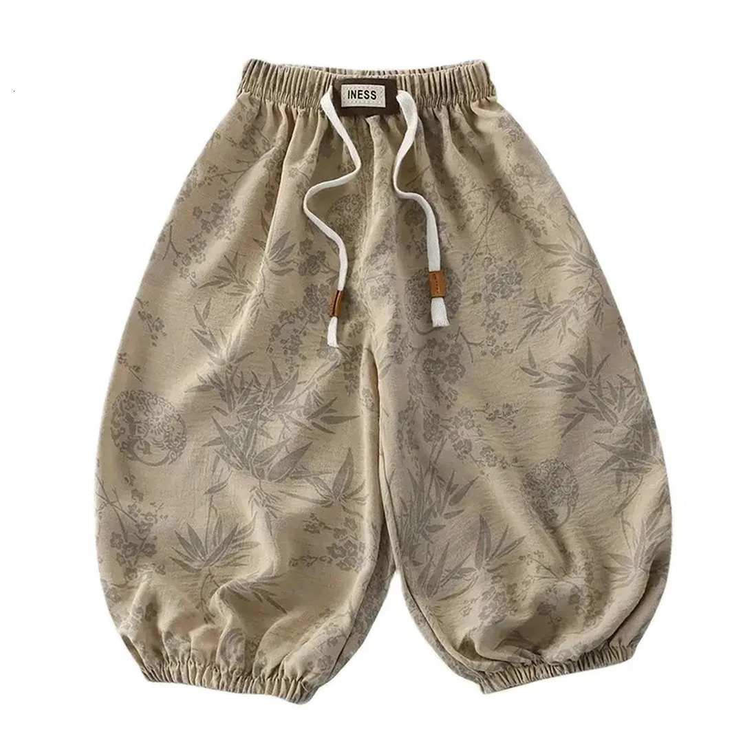 Kids Summer Pants Baby Boys Loose Fit Trousers Girls Ventilation 19 Years Old Children Elastic Waist Casual Sport Pants 250527