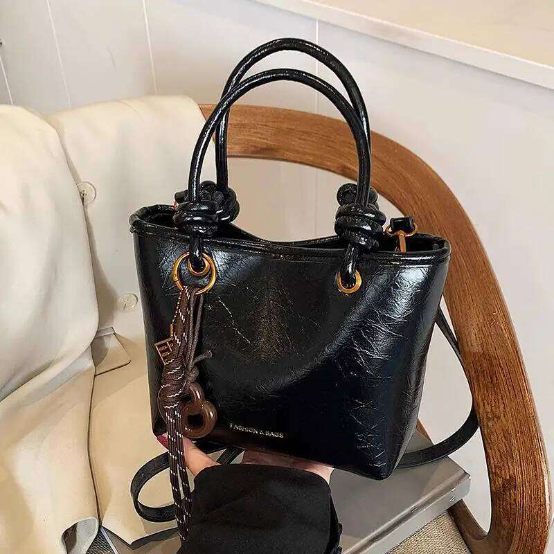 Fashion Top-handle For Women Red Handbag Brand Designer Shoulder Crossbody Bags With Pendant Bucket Totes Bolsas
