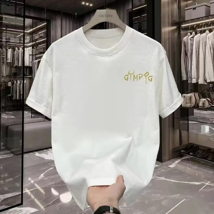 New Free shipping designer t-shirt for mens t-shirt black white Summer American style trendy printed versatile casual round neck T-shirt