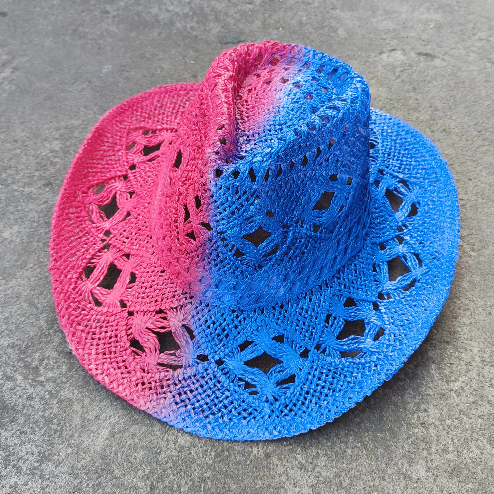 Western Cowboy Straw hat Hollow women Fashion Handknitted straw hat Party Outdoor summer cowboy Sunshade sombrero vaquero hombre 250526