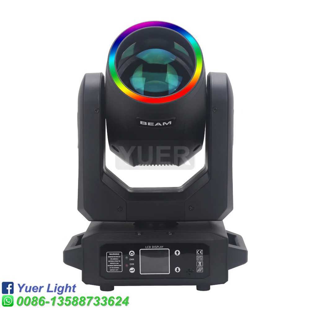200W LED Moving Head Light With Ring Beam+Spot+18 Rotating Prisms+Rainbow 12 Gobo 8 Color Effect DJ DMX Stage Light Disco Bar XJ250527