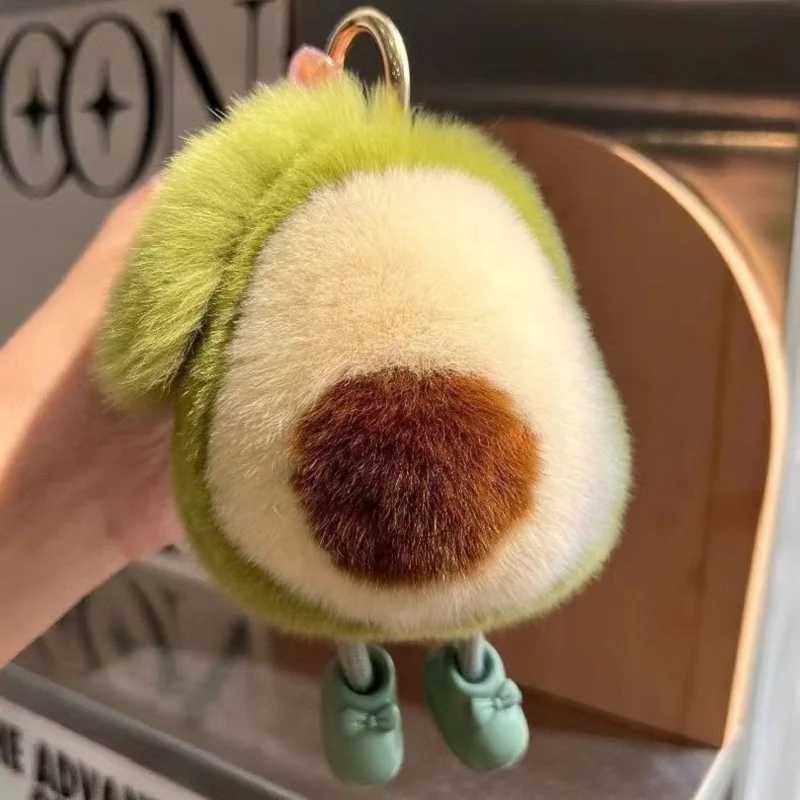 Stuffed Avocado Fruit Soft Plush Toy For Kids Teens Furry Fur Kawaii Avocado Shaped Keychain For Women Car Keys And Bag Charms W250526