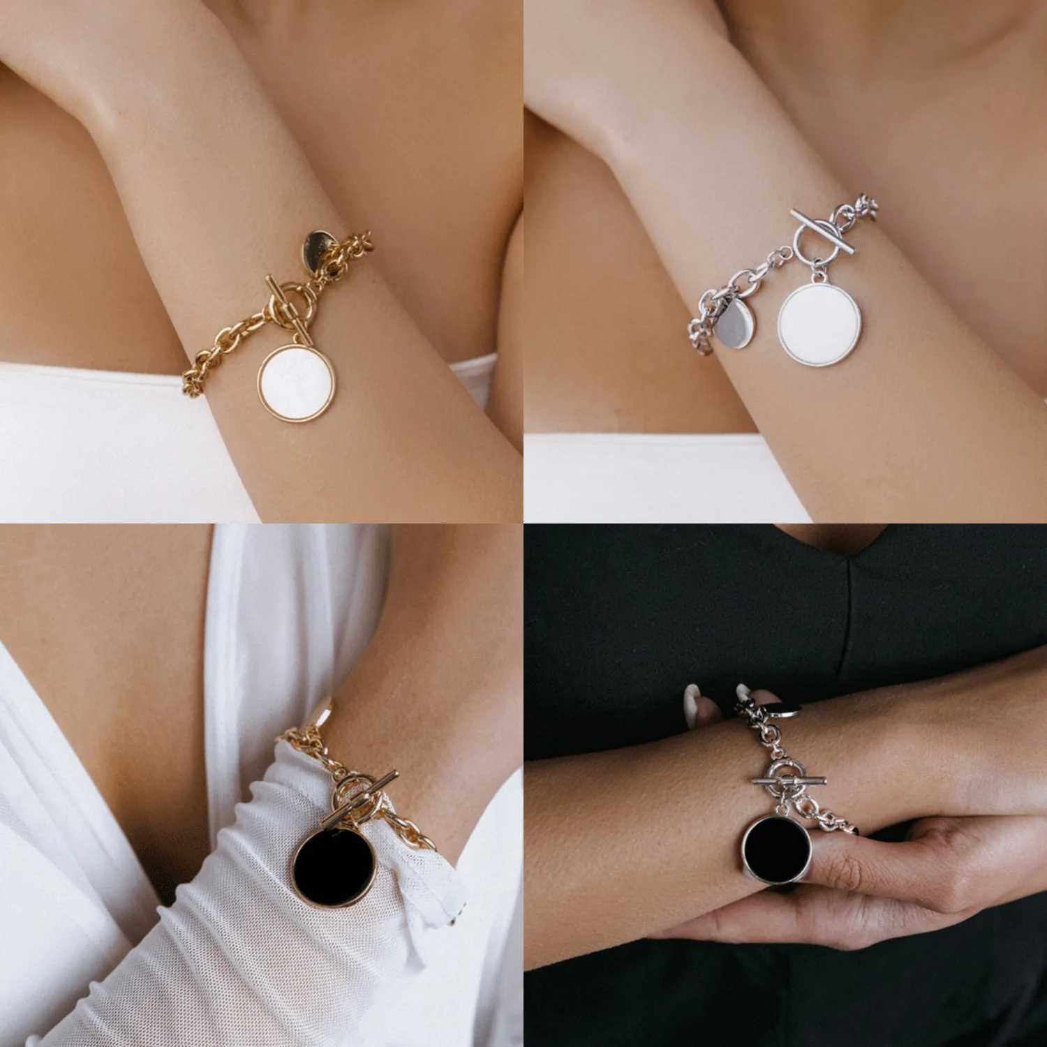 Geometric Bracelet for Women Fashion Link Chains Charms Bracelet Boho Gold Silver Color Bangles for Women Jewelry for Women Gift W250526
