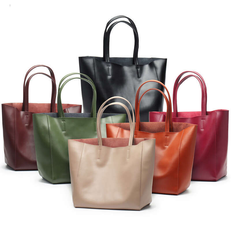 New Capacity Commuter Mommy Cowhide Large Genuine Leather Tote Single Shoulder Crossbody Shopping Bag designer bag