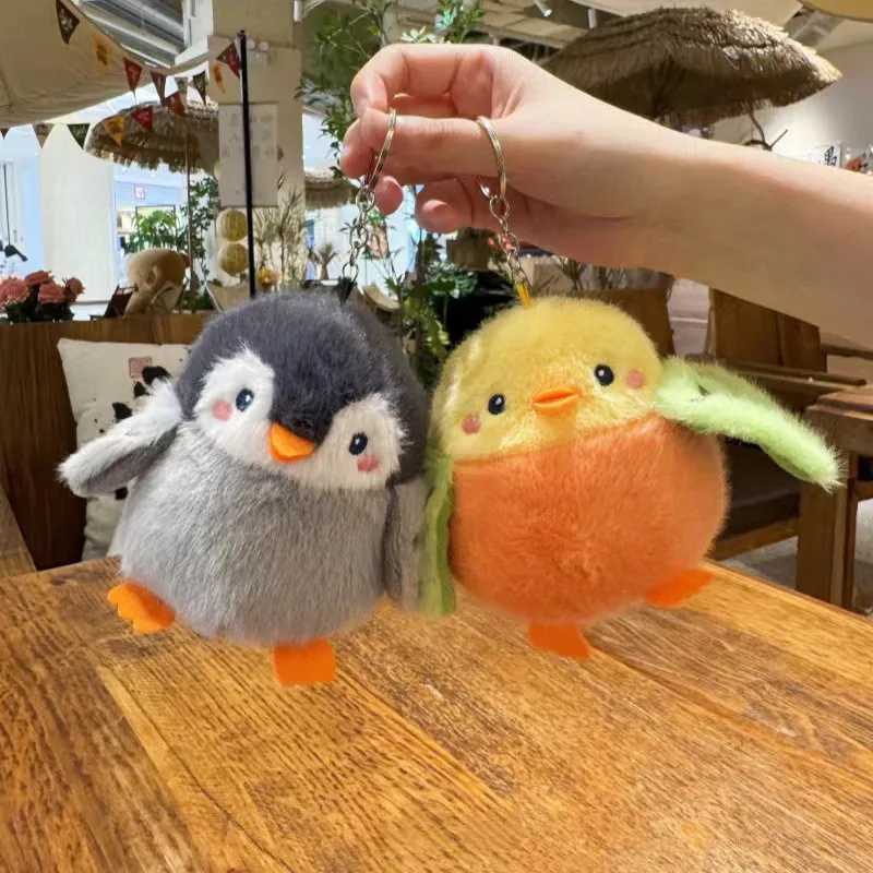 Creative Birds Doll Series Plush Keychain For Bag Pendant Cute Penguin Keyrings For Car Keys Accessories Kawaii Parrot Pendant W250526