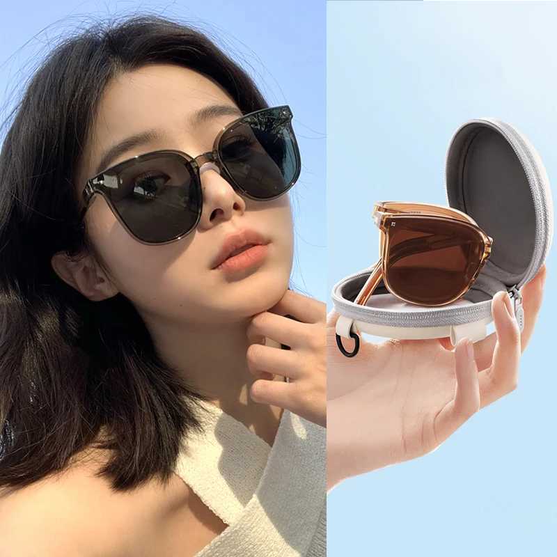 Folding Sunglasses with Case Sun Glasses for Women Fashion Air Cushion Eyewear UV 400 Polarized Eyewear Z250527
