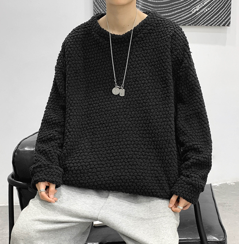 VIP10 Round Neck Sweatshirt for Men Spring and Autumn Style Loose Solid Color