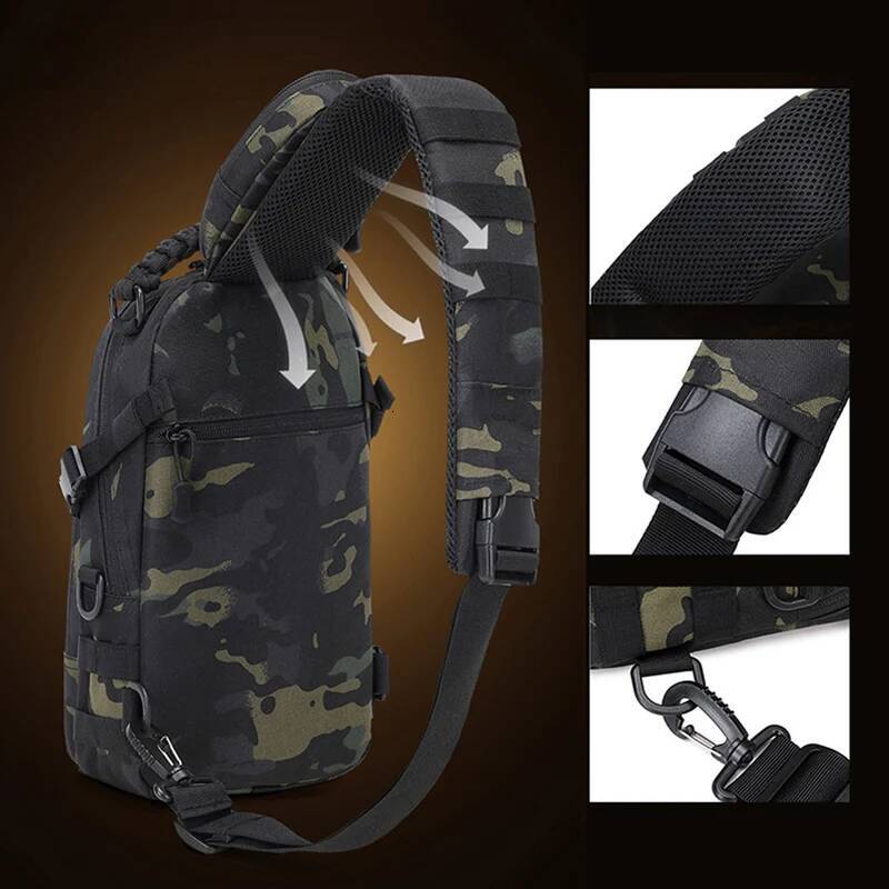 Camping Chest Bag Tactical Backpack for Men Sport Shoulder Outdoor Hiking Climbing Cycling Fishing Travel Sling Fanny Pack