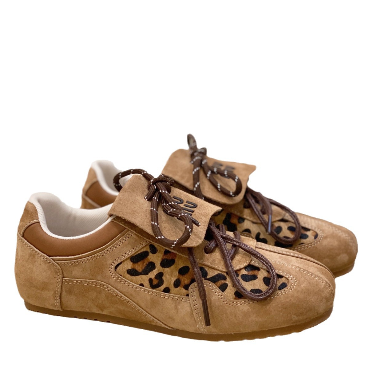 retro Style Luxury Niche design leopard print Dexun shoes for women 2025 new retro versatile casual sports Forrest Gump trend