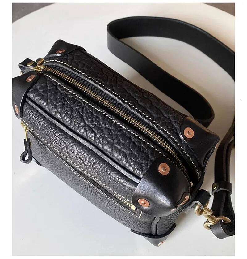 Vintage Designer Genuine Leather Women's Box Shoulder Casual Party High Quality Real Cowhide Female Crossbody Bag
