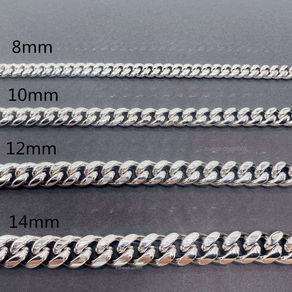 Iced Out Fashion Jewelry 12mm 14mm Cuban Chain Vvs Moissanite Dia Buckle Necklaces Inlaid S Sterling Sier Gift Box 1pcs