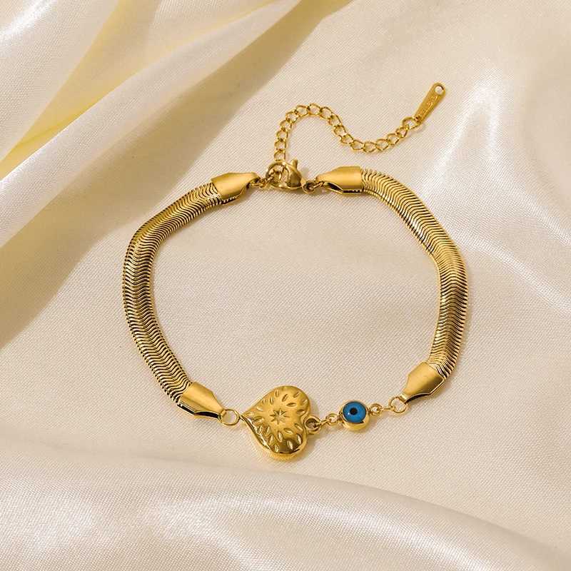 EILIECK 316L Stainless Steel Gold Color Bracelet for Women Simple Style Link Chain Bangle Trendy Fashion Non-fading Jewelry Gift W250526