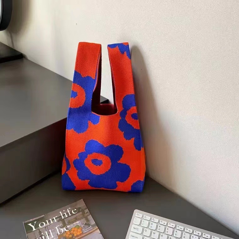 Top quality Brand High Quality New Style Style Knitted Bag Fashion Simple Knit Shoulder Bag Floral Tote Bag Factory New Free Delivery Designer Bag