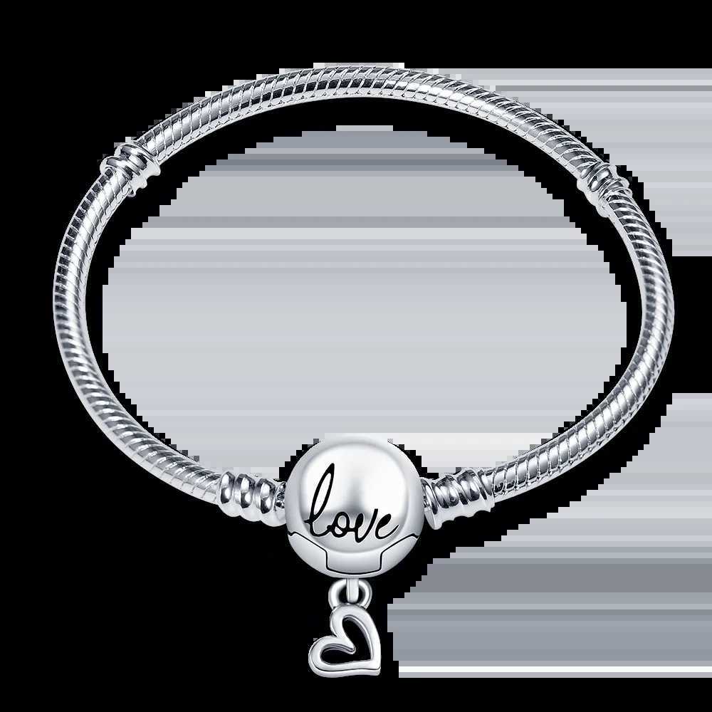 21CM Bigger Bracelet 100% 925 Sterling Silver Original Snake Chain Love Heart Evils Eyes Zircon with Fine Jewelry For Charm W250526