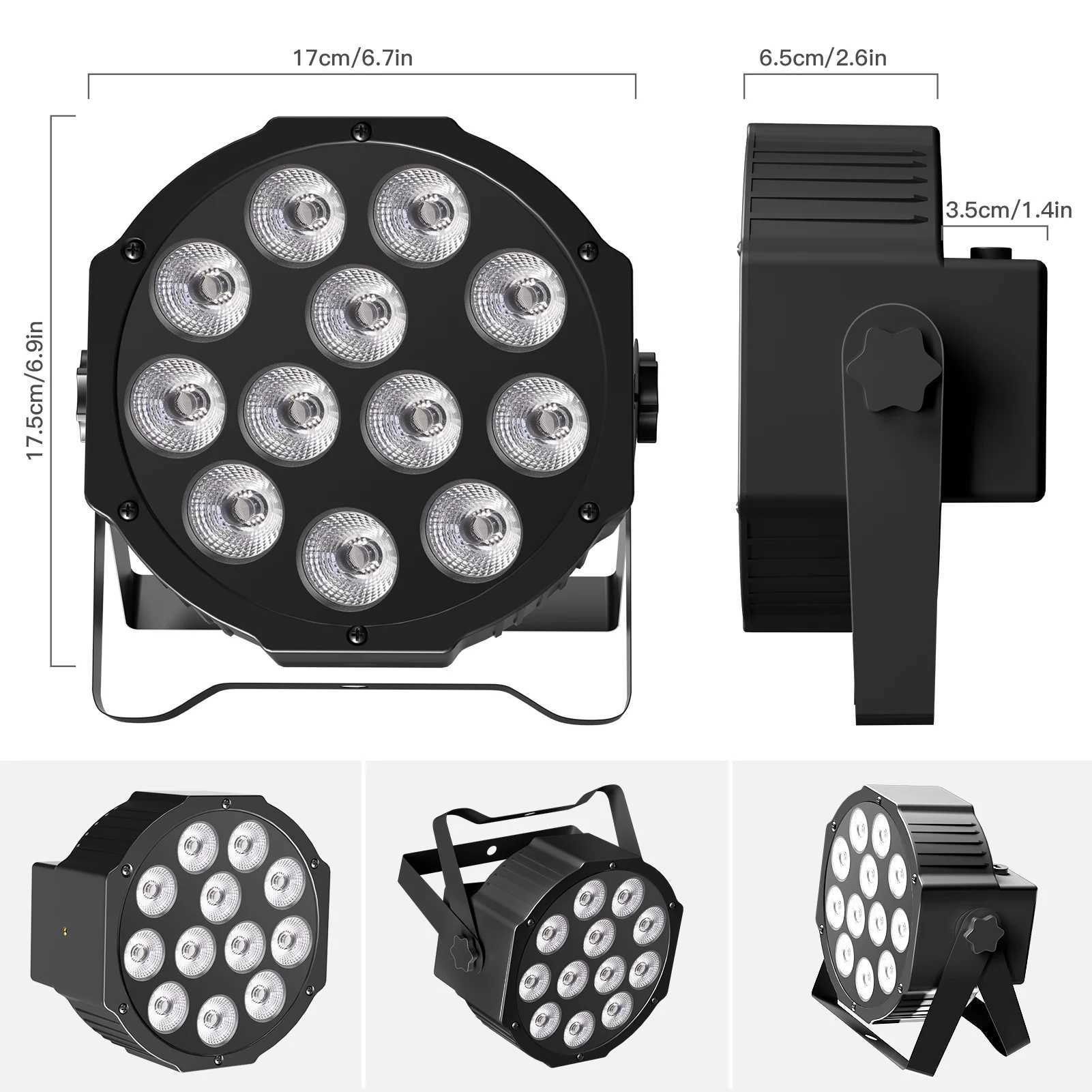 UKing 8PCS Battery LED Par Light RGBW Stage Flat Strobe Light Par Light Effect DJ Disco Party Holiday Bar Wedding BirthdayXJ250527