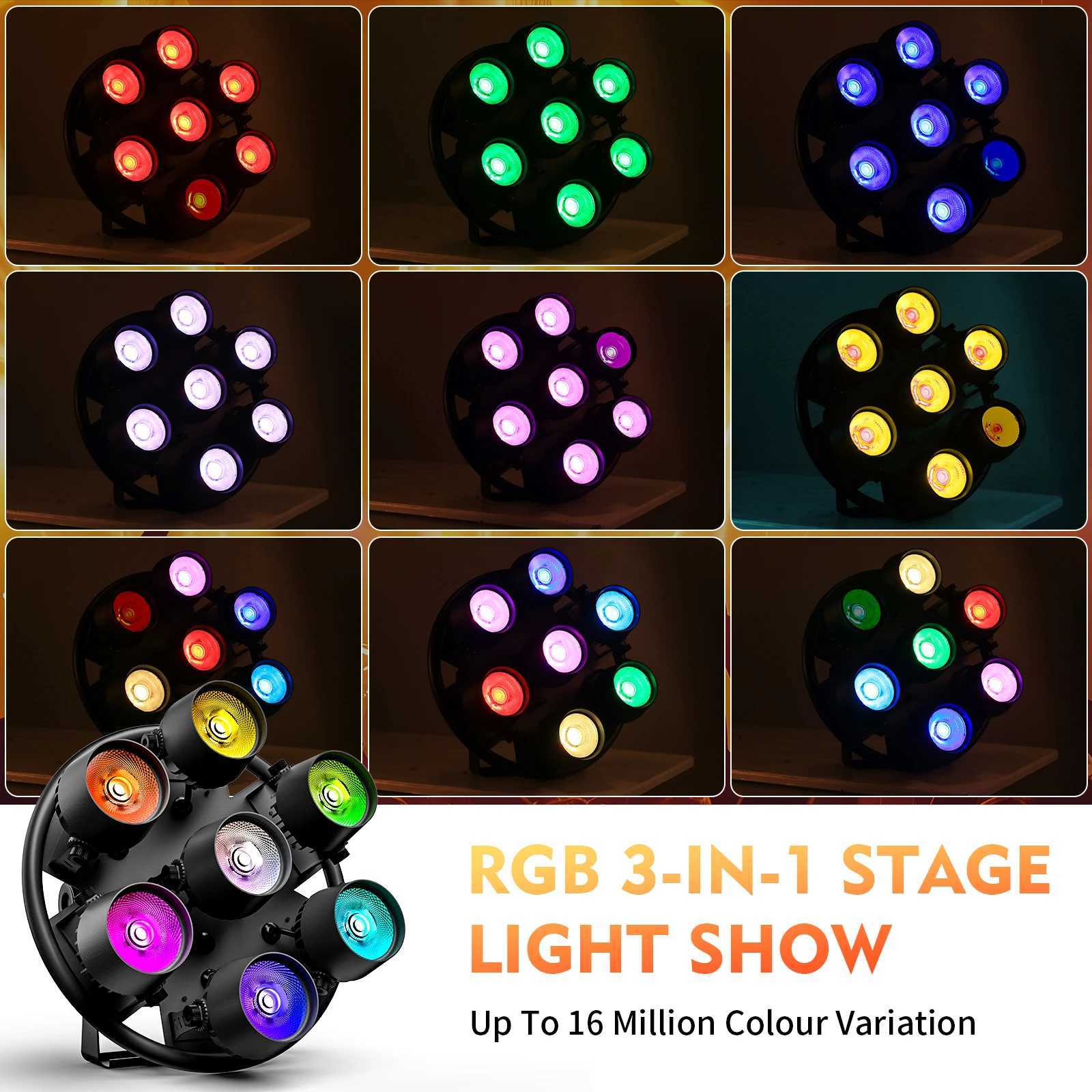 Yiflamefly 350W 7PCS Retro Lights DMX512 DJ Light 3/5/8/21/23CH Channel for Church Concert Wedding Birthday Party and Stage XJ250527