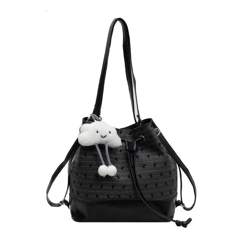 Free Shipping Designer Polka Dot Simple Single Shoulder Womens Bag Texture Versatile Shoulder Bag For Travel Fashionable Bucket Shoulder