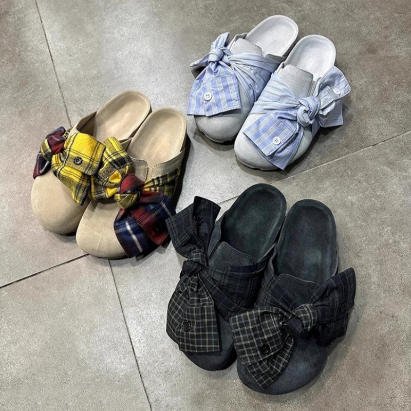 bowknot sandals famous designer women sandal summer slides flats heels thick-soled breathable one-piece sandale casual daily women shoes free shipping