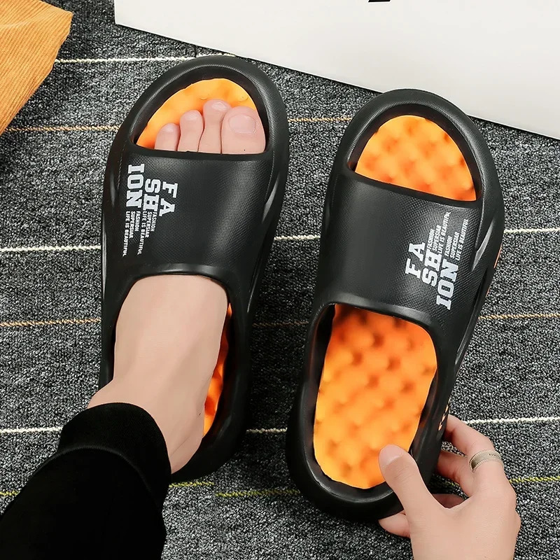 Summer Man Massage Slippers Indoor Outdoor Sandals Beach Casual Shoes Soft Bottom Slippers Male Flip Flops Mens Sandals 250526