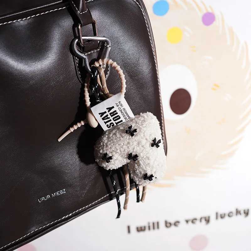 New Cartoon Plush Bow Love Keychains For Women Y2k Bag Pendant Couple Car Key Chains Jewelry Gift Decoration Accessories W250526