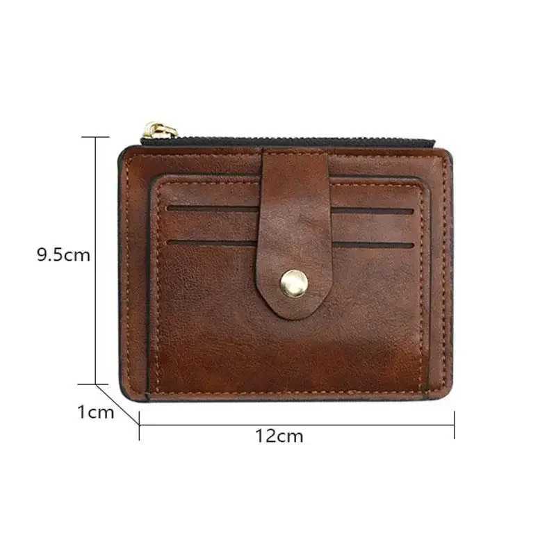 Men FAshion Credit ID Card Holder Wallet Male Slim Leather Wallets with Coin Pocket Designer Brown Business Purse Z250527