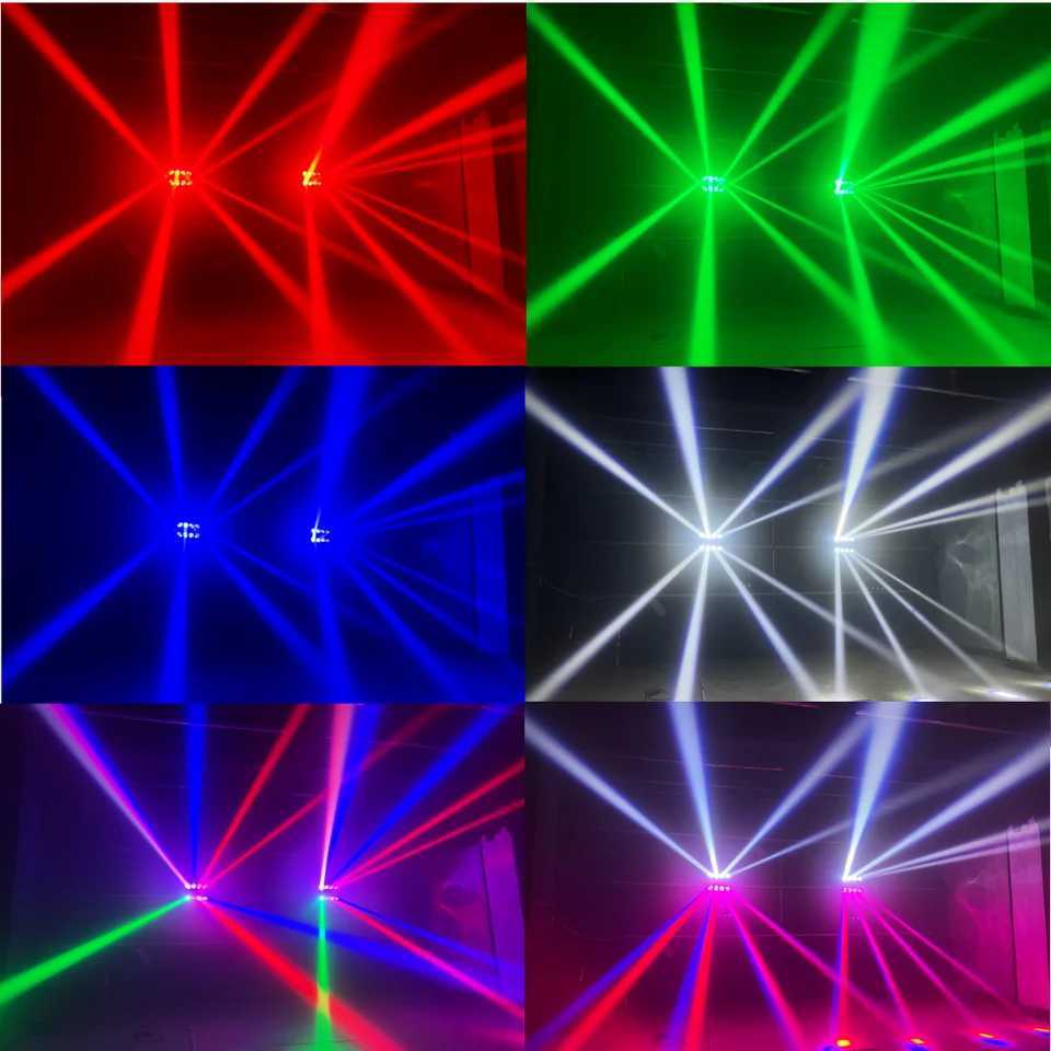 8x15W 4in1 RGBW Beam Moving Head Wash DJ Bar Strobe Stage Effects LED Spider Light XJ250527