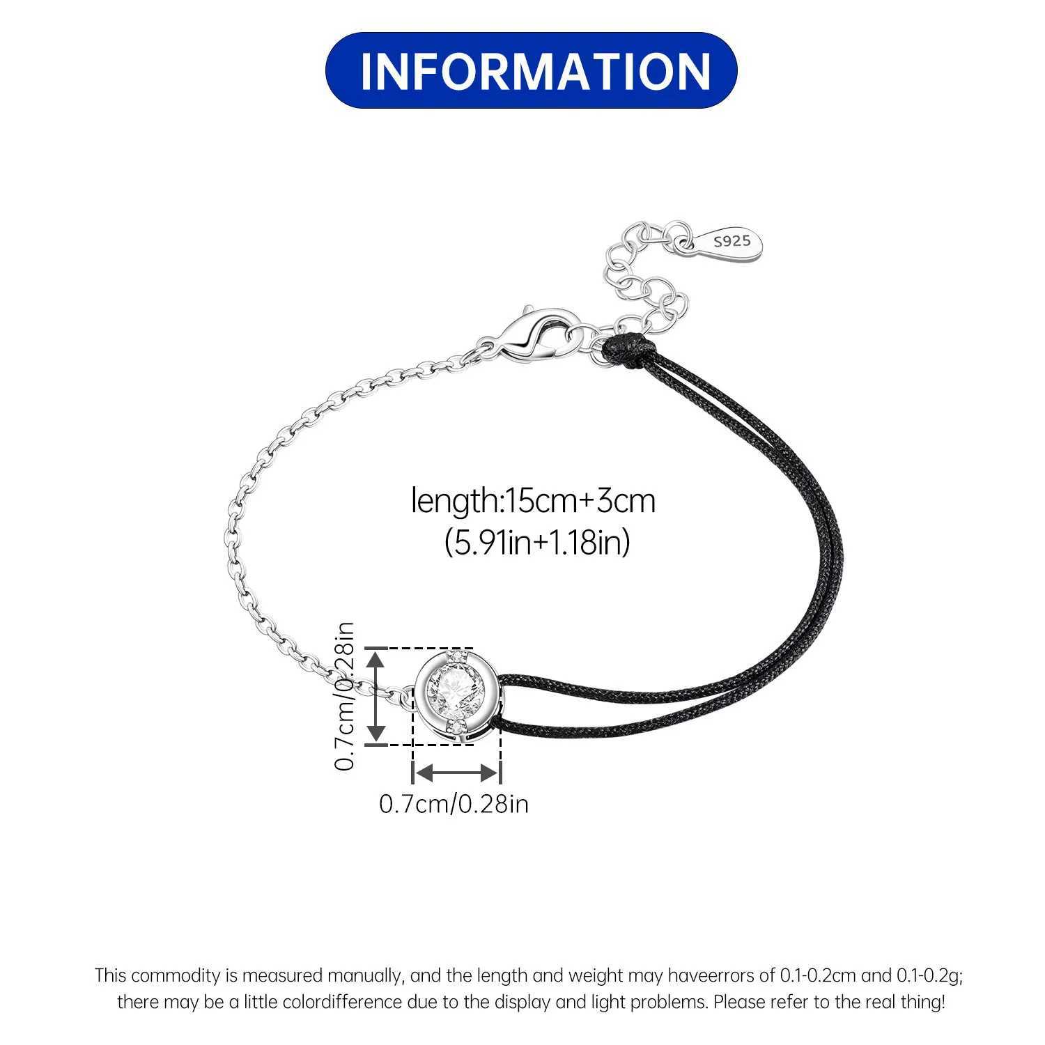 PANPOKI New 925 Sterling Silver Asymmetric Zircon Bracelet Chain Link Women Bracelet Birthday Trend Jewelry Fine Gifts W250526