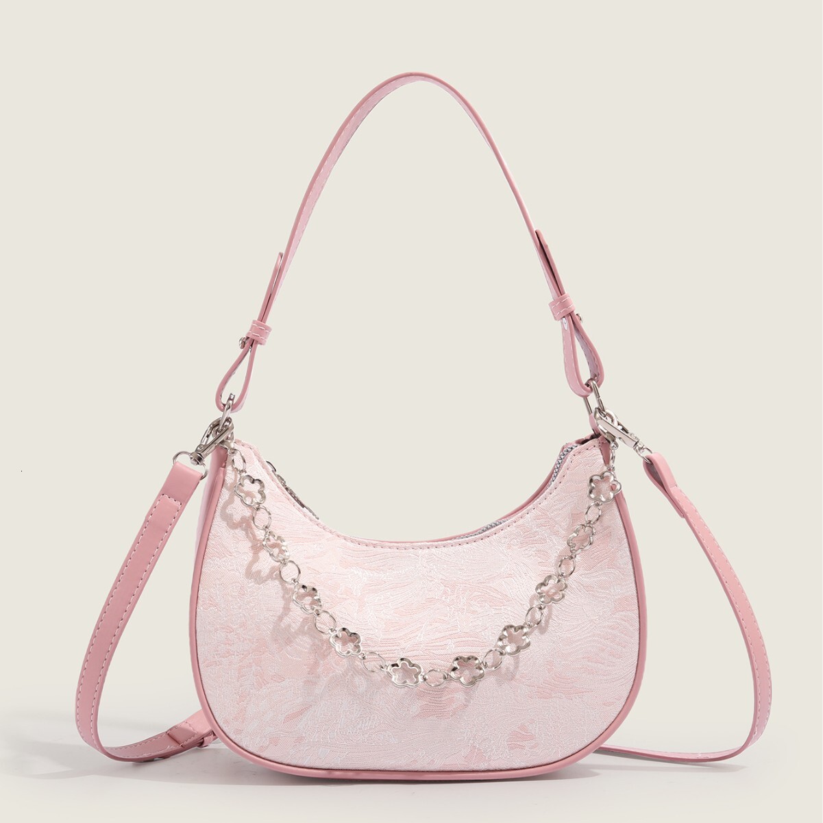 Top brand high-quality new free designer bag armpit bag fashionable design shoulder bag horizontal fairy pink crescent bag new free designer bag
