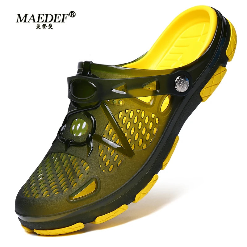 MAEDEF Fashion Men Slippers Summer Waterproof Beach Slippers Casual House Bathroom Slides Non Slip Outdoor Mens Shoes 250526