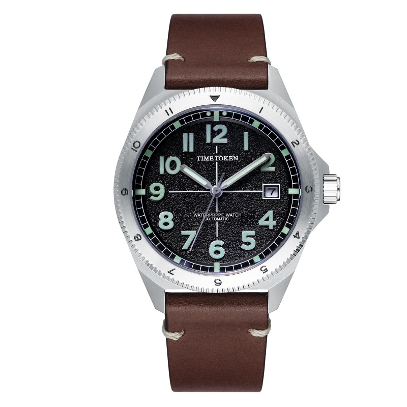 IMETOKEN Men's 40mm Military - Inspired Pilot Watch - 316L Stainless, Sapphire, Imported Mechanism, Luminous