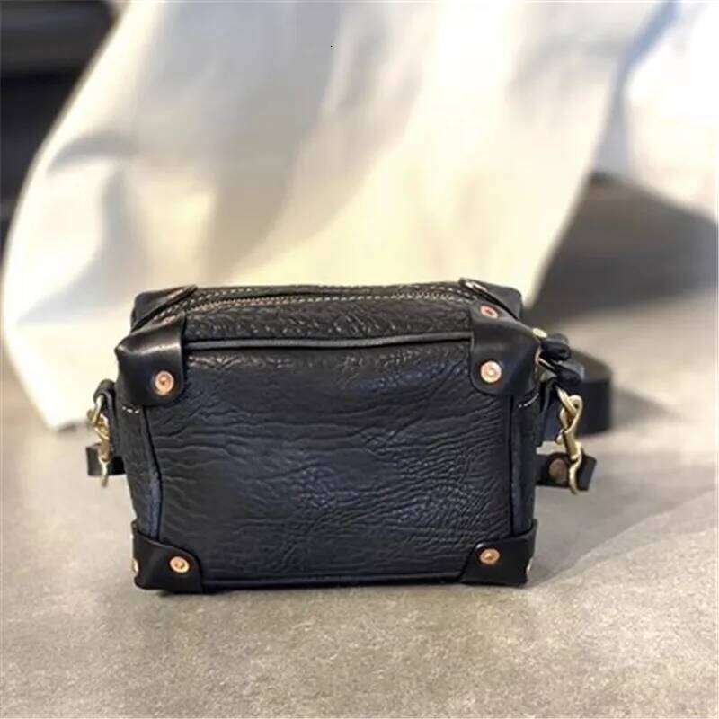 Vintage Designer Genuine Leather Women's Box Shoulder Casual Party High Quality Real Cowhide Female Crossbody Bag