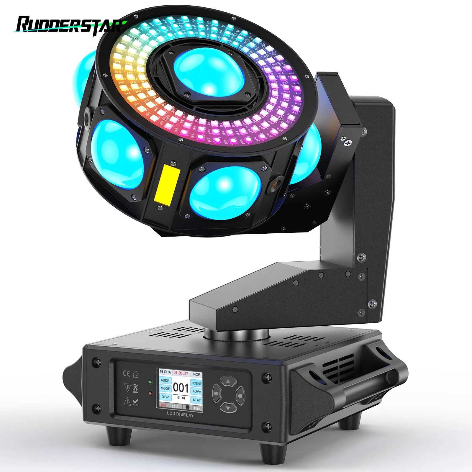 160W LED Moving Head Light Beam RGBW 360Rotation Stage Effect Lighting Projector DMX512 Sound Control for Disco Party Concert XJ250527