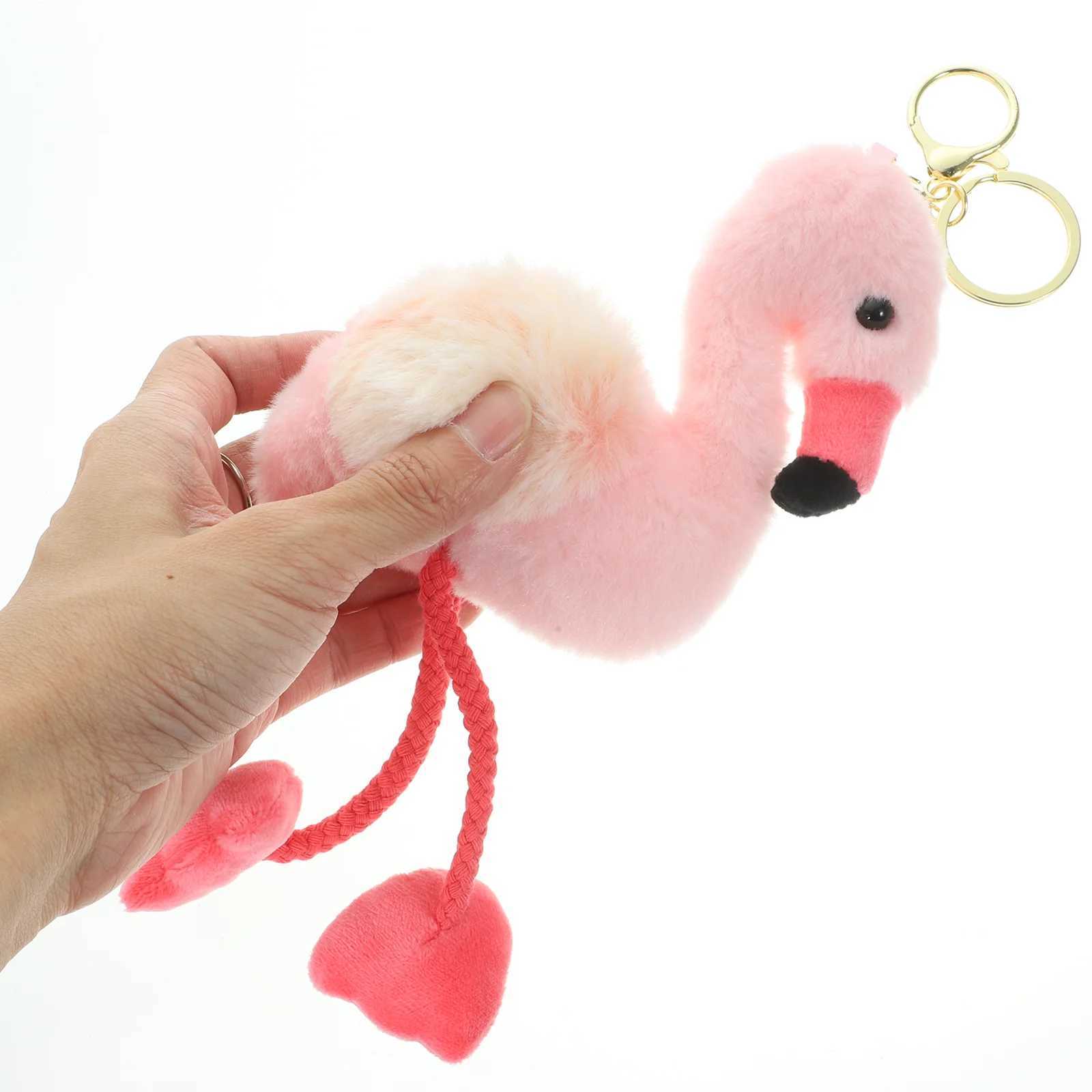 Flamingo Keychain Pendant Plush Hanging Decor Bag Pendant for Keys Totes Backpacks Handbags and Suitcases W250526