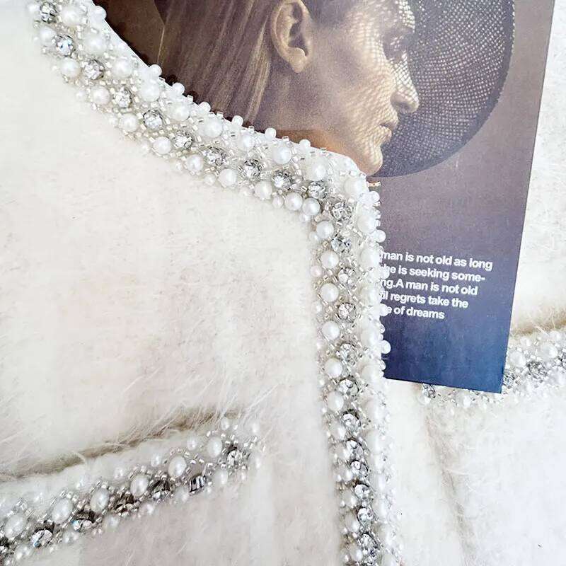 2025 New Fashion Lady High-End Heavy Industry Beading Temperament Design Casual Tweed Jacket