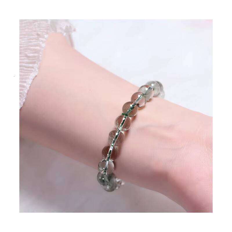 Semi-Craft Set Crystal Accent Green Phantom Quartz Gourd Bracelet
