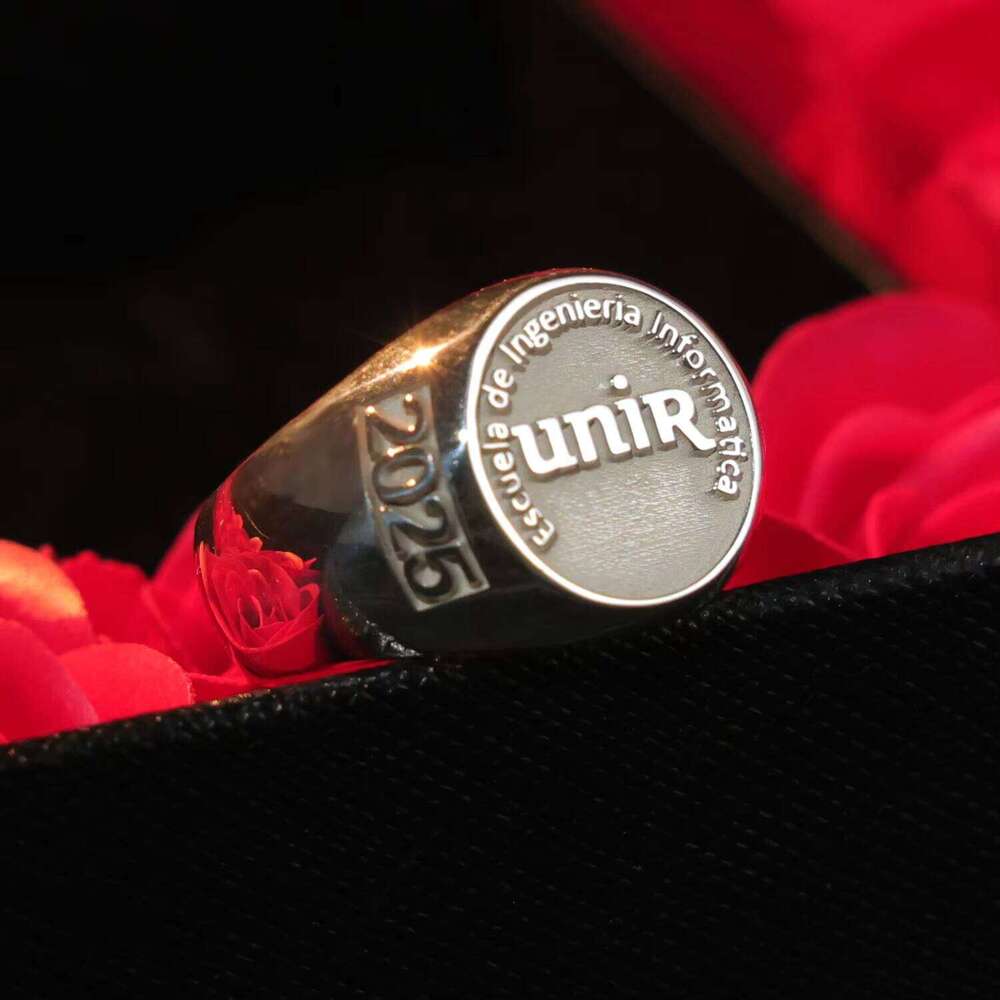 Signet Men 3D Style Hip Hop Fashion Party Ring Sier Engraved Personalized Letters for Father Gift
