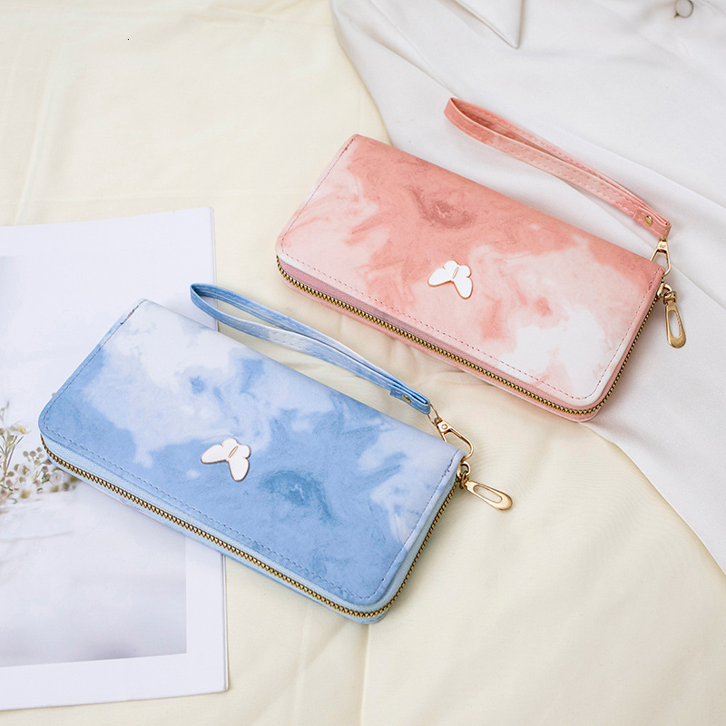 Chinese gradient color fashion long wallet fashionable and sweet women s handbag multi layer fashion card slot coin wallet designer men s wallet