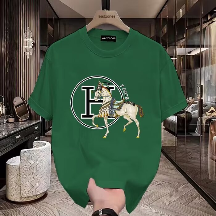 Free shipping designer t-shirt for mens t-shirt black white red green khaki grey Printed casual trend round neck versatile fashion