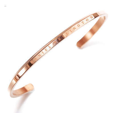 DW Style Simple Titanium Steel C-Shaped Open Beveled Edge Bangle Bracelet Live Broadcast